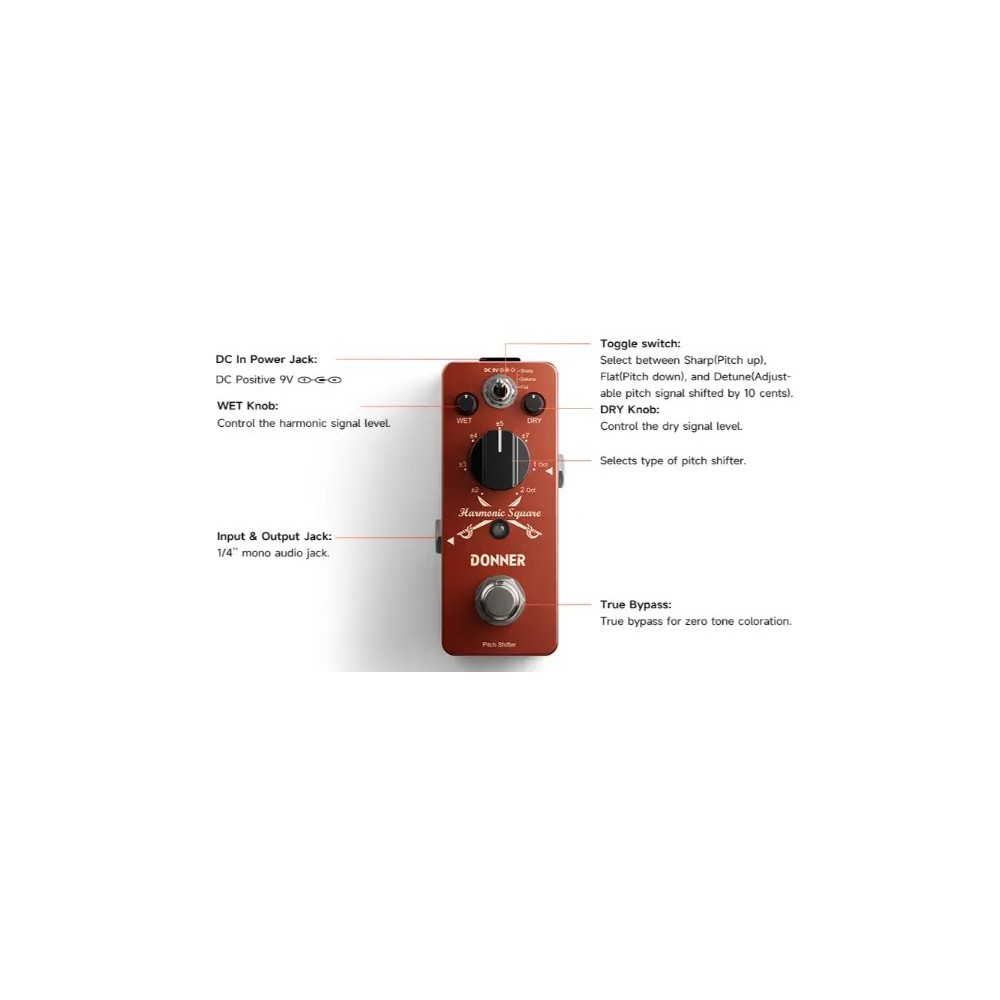 Pedal De Efecto Harmonic Octavador Squier Donner EC966