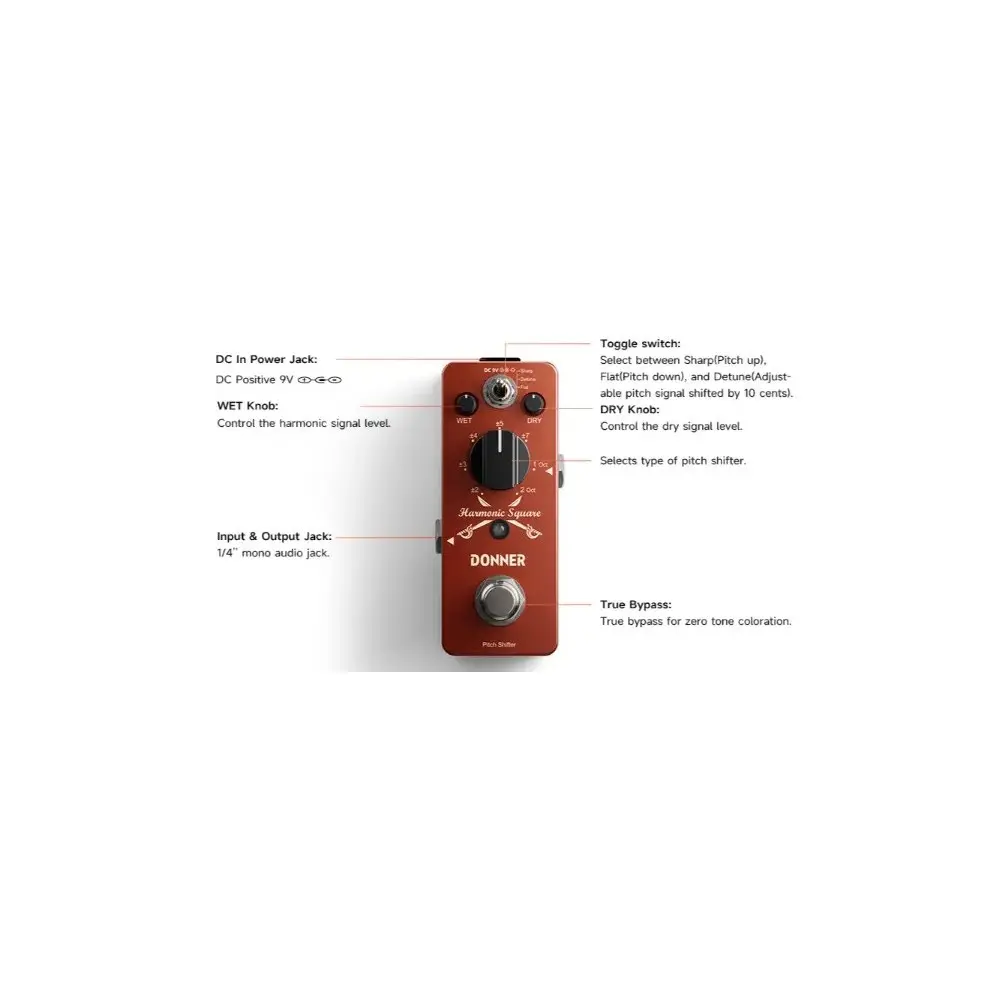 Pedal De Efecto Harmonic Octavador Squier Donner EC966