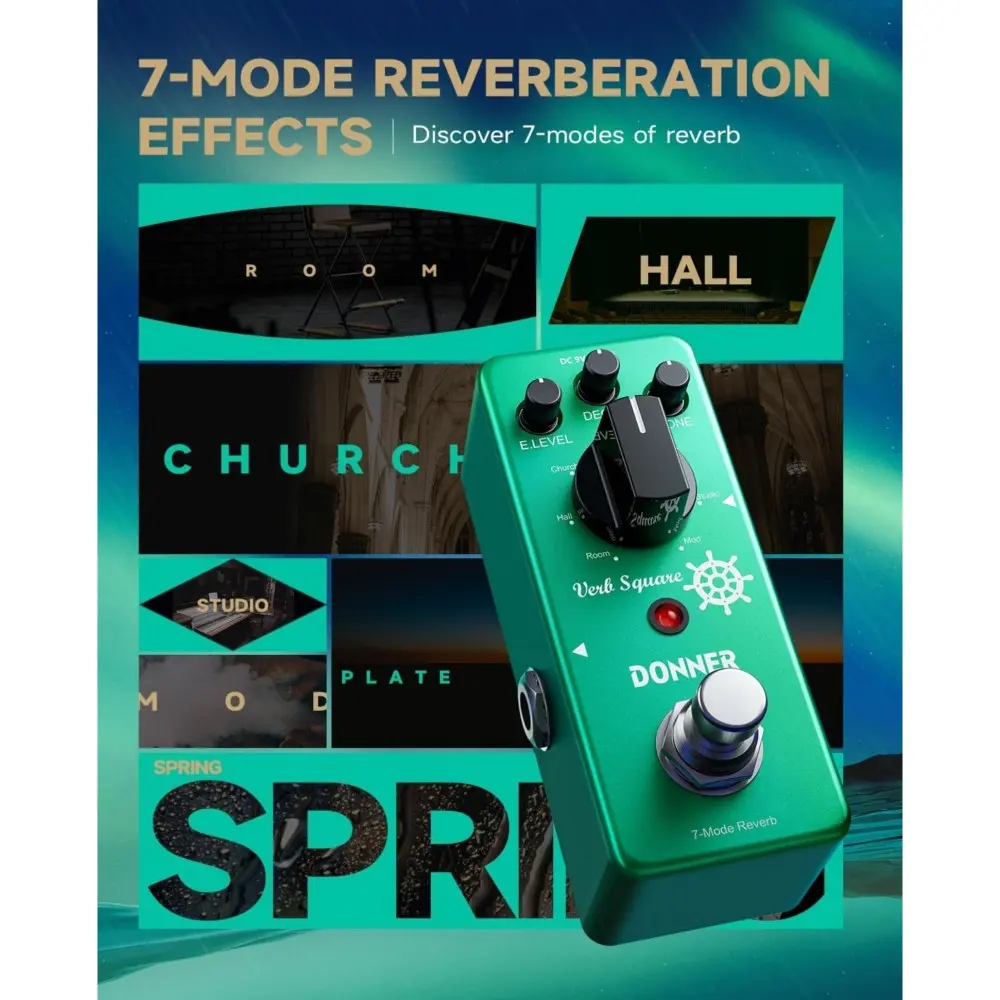 Pedal De Efecto Reverb x7 Donner EC965