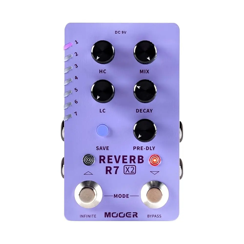 Pedal Efectos Reverb Mooer R7 REVERB X2