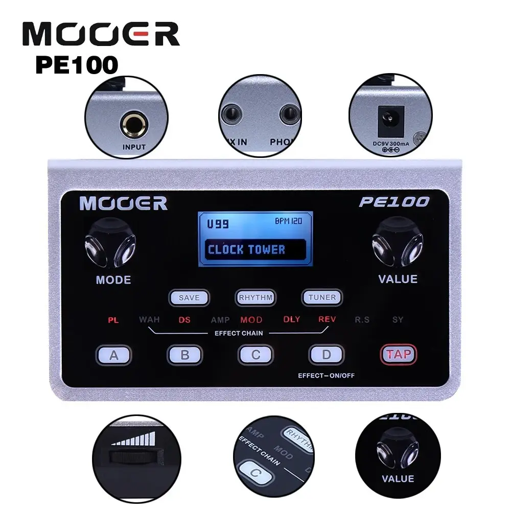 Pedalera Multi Efectos Mooer PE100