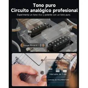 Guitarra Electrica de Viaje Negro Donner EC7030
