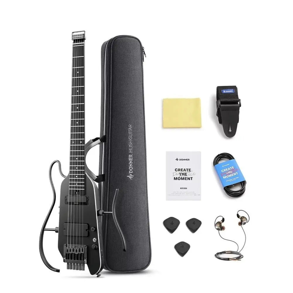 Guitarra Electrica de Viaje Negro Donner EC7030