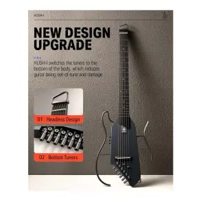 Guitarra Electroacustica de Viaje Negra Donner EC1782