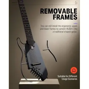 Guitarra Electroacustica de Viaje Negra Donner EC1782