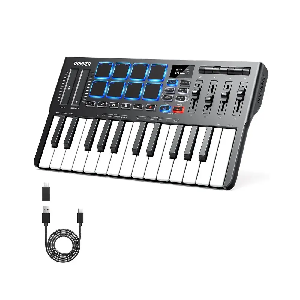 Controlador Midi Pro 25 Teclas Donner EC6783