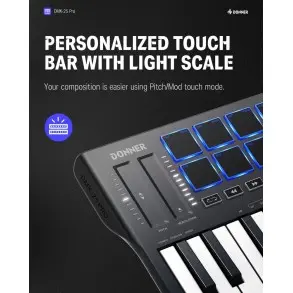 Controlador Midi Pro 25 Teclas Donner EC6783