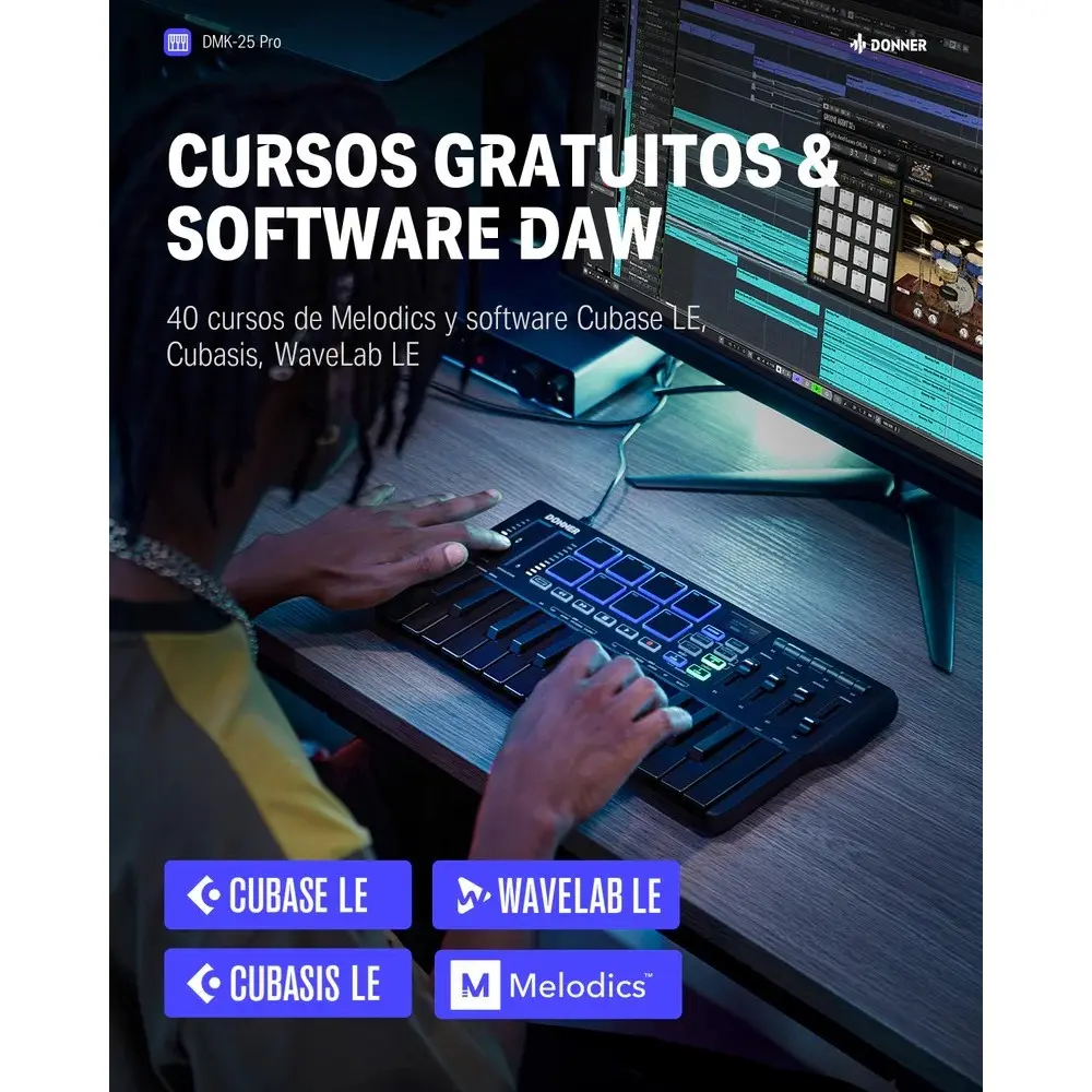 Controlador Midi 25 Teclas Donner EC3360