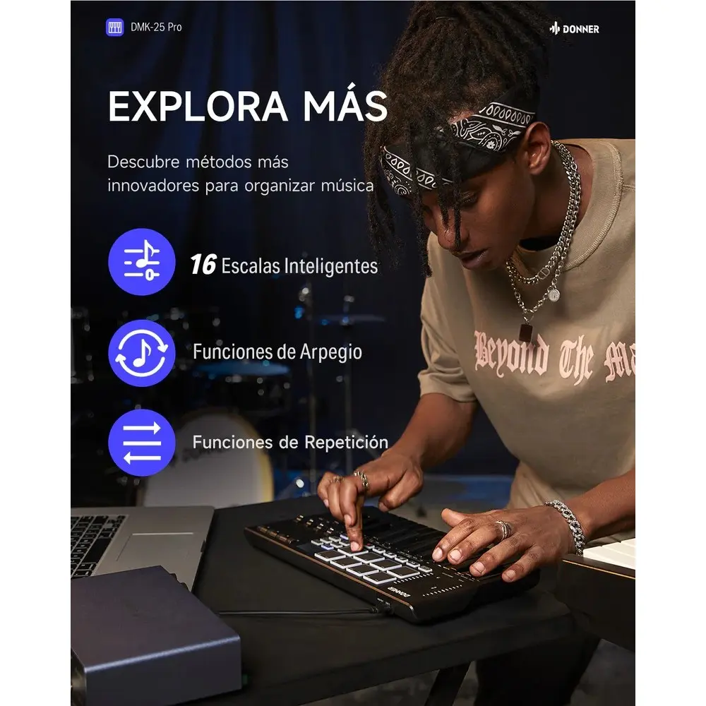 Controlador Midi 25 Teclas Donner EC3360