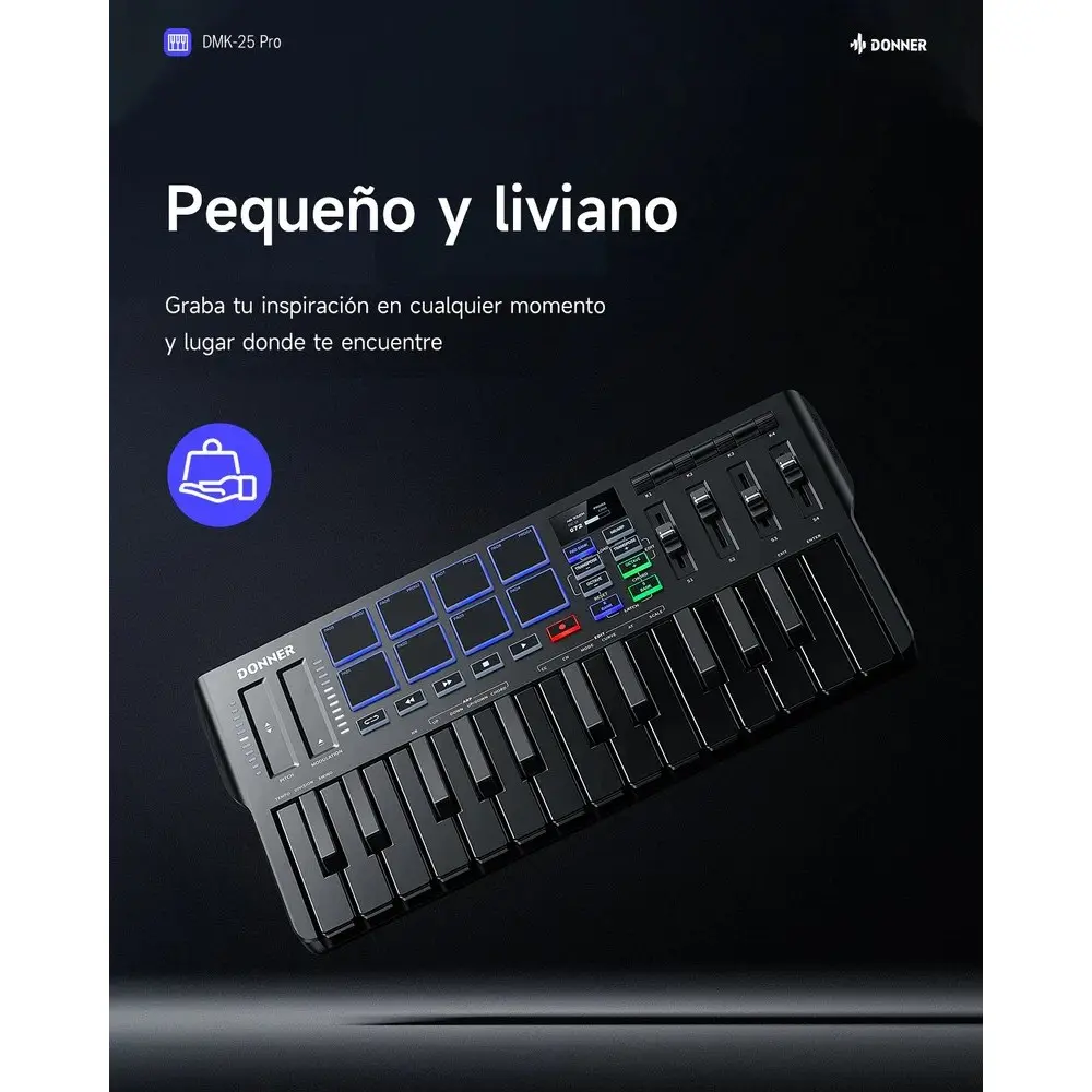 Controlador Midi 25 Teclas Donner EC3360