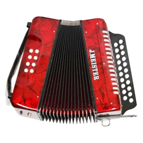 Acordeon 8 Bajos Llaves De Botones Diatonico Rojo