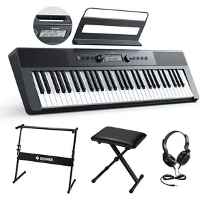 Teclado Digital Sensitivo Banqueta Soporte Microfono 61 Teclas Donner EC3095