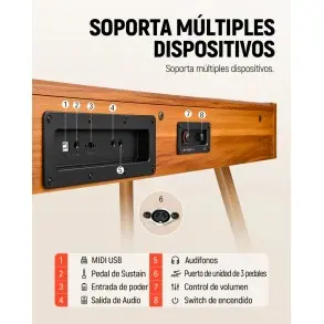 Piano Digital Color Madera 88 Teclas Donner EC3200