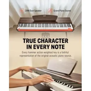 Piano Digital Color Nogal 88 Teclas Donner EC6766