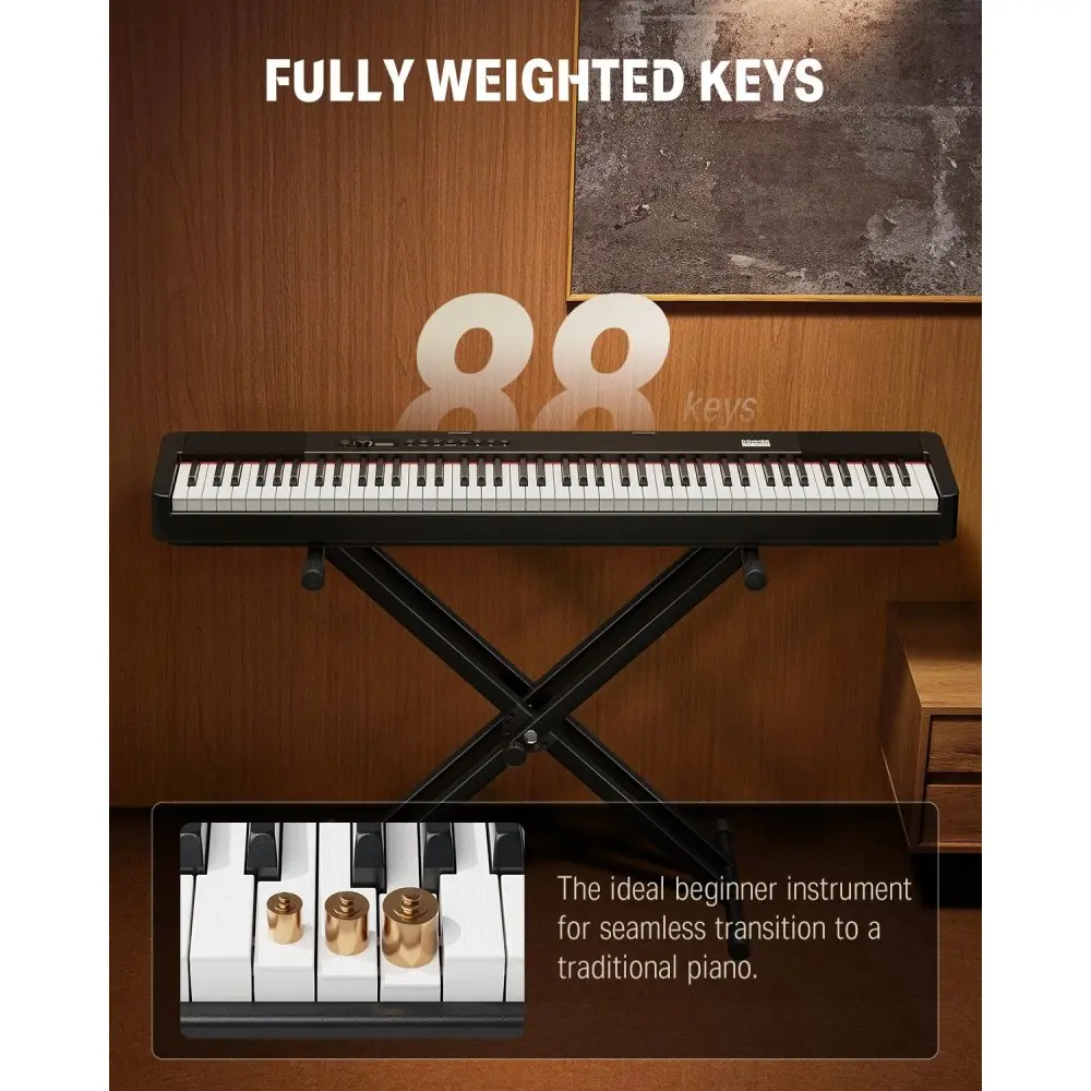 Piano Digital 88 Teclas Negro Donner EC6870