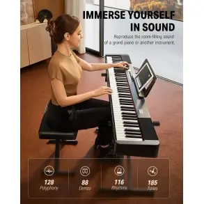 Piano Digital 88 Teclas Negro Donner EC6870