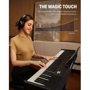 Piano Digital 88 Teclas Negro Donner EC6870