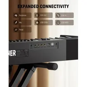 Piano Digital 88 Teclas Negro Donner EC6870