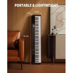 Piano Digital 88 Teclas Negro Donner EC6870