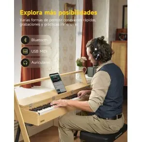 Piano Digital 88 Teclas Natural Bluetooth Donner EC7044