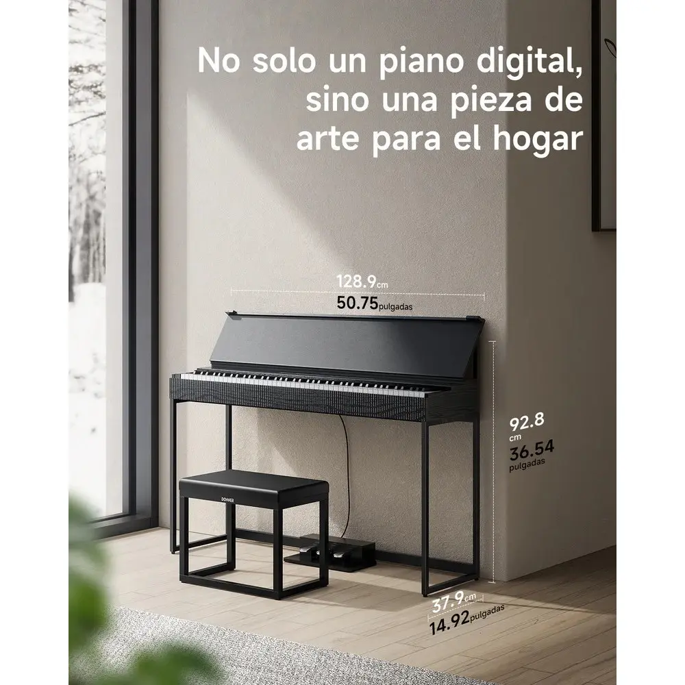 Piano Digital 88 Teclas Negro Donner EC7135
