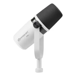 Micrófono Relacart Pm2w Blanco Podcast Dinámico Xlr Usb Tipo Mv7