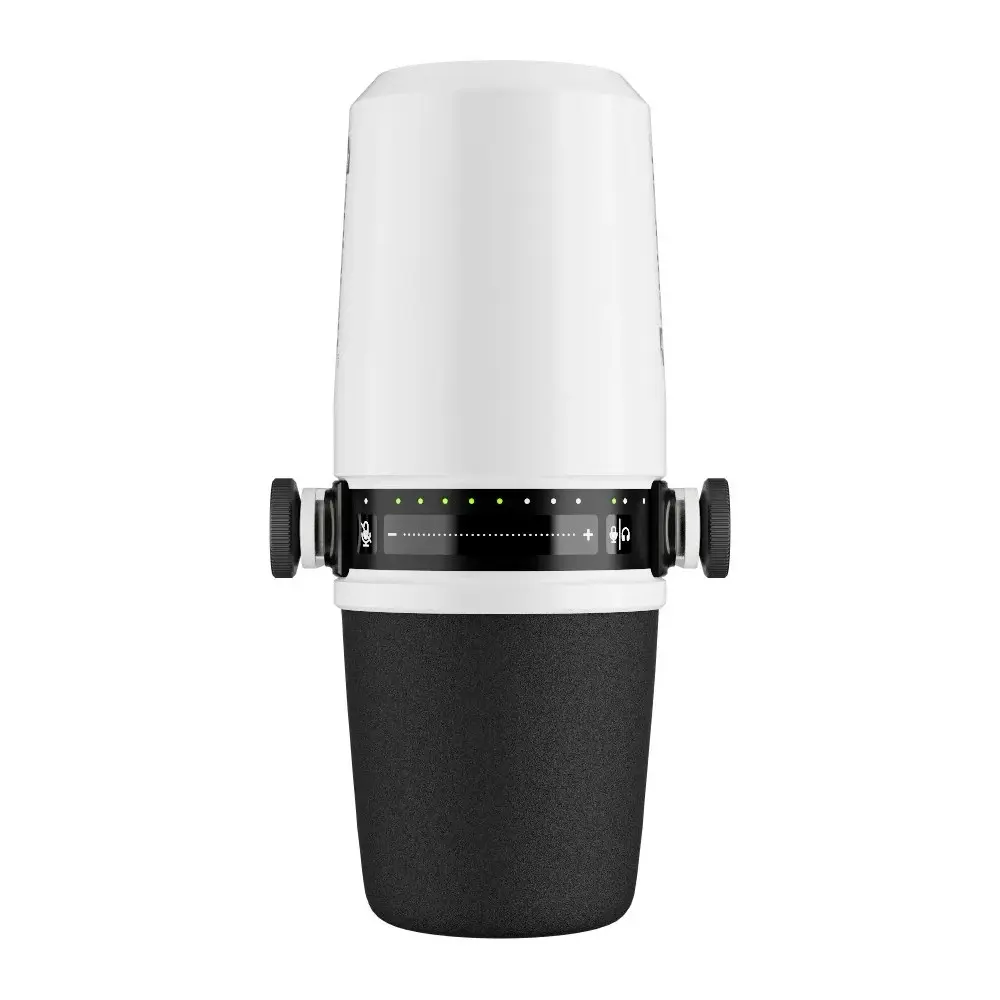Micrófono Relacart Pm2w Blanco Podcast Dinámico Xlr Usb Tipo Mv7