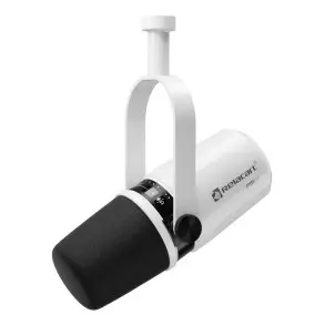 Micrófono Relacart Pm2w Blanco Podcast Dinámico Xlr Usb Tipo Mv7