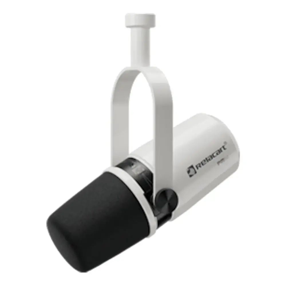 Micrófono Dinamico Relacart Pm3w Podcast Salida Xlr Con Pre +26db