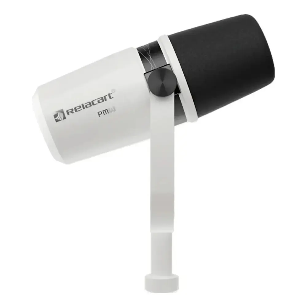 Micrófono Dinamico Relacart Pm3w Podcast Salida Xlr Con Pre +26db