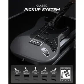 Pack Guitarra Electrica Gris con Amplificador Donner EC6961