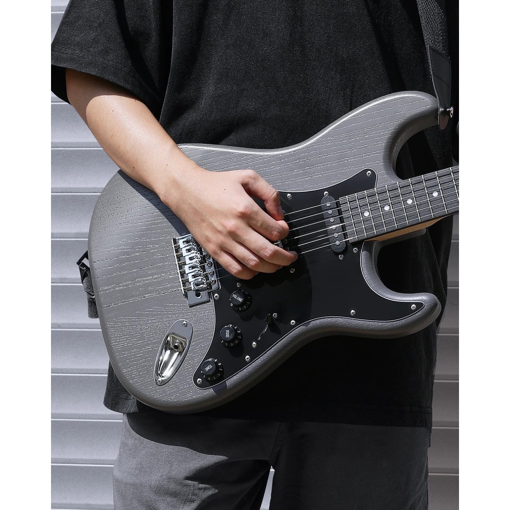 Pack Guitarra Electrica Gris con Amplificador Donner EC6961
