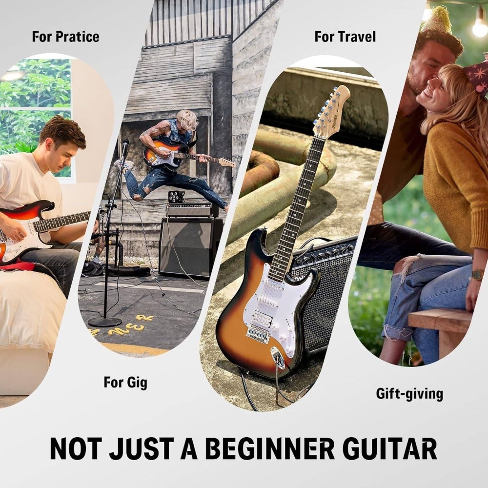 Pack Guitarra Electrica Sunburst con Amplificador Bluetooth Donner EC1098