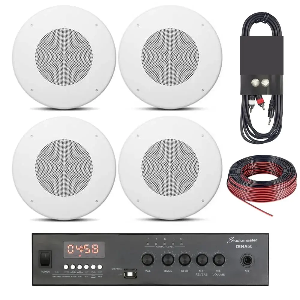 Pack Parlantes JBL CSS 4" + Potencia Bluetooth + Cable