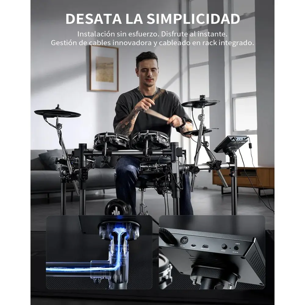 Bateria Electronica 5 Cuerpos Mesh Donner EC6983