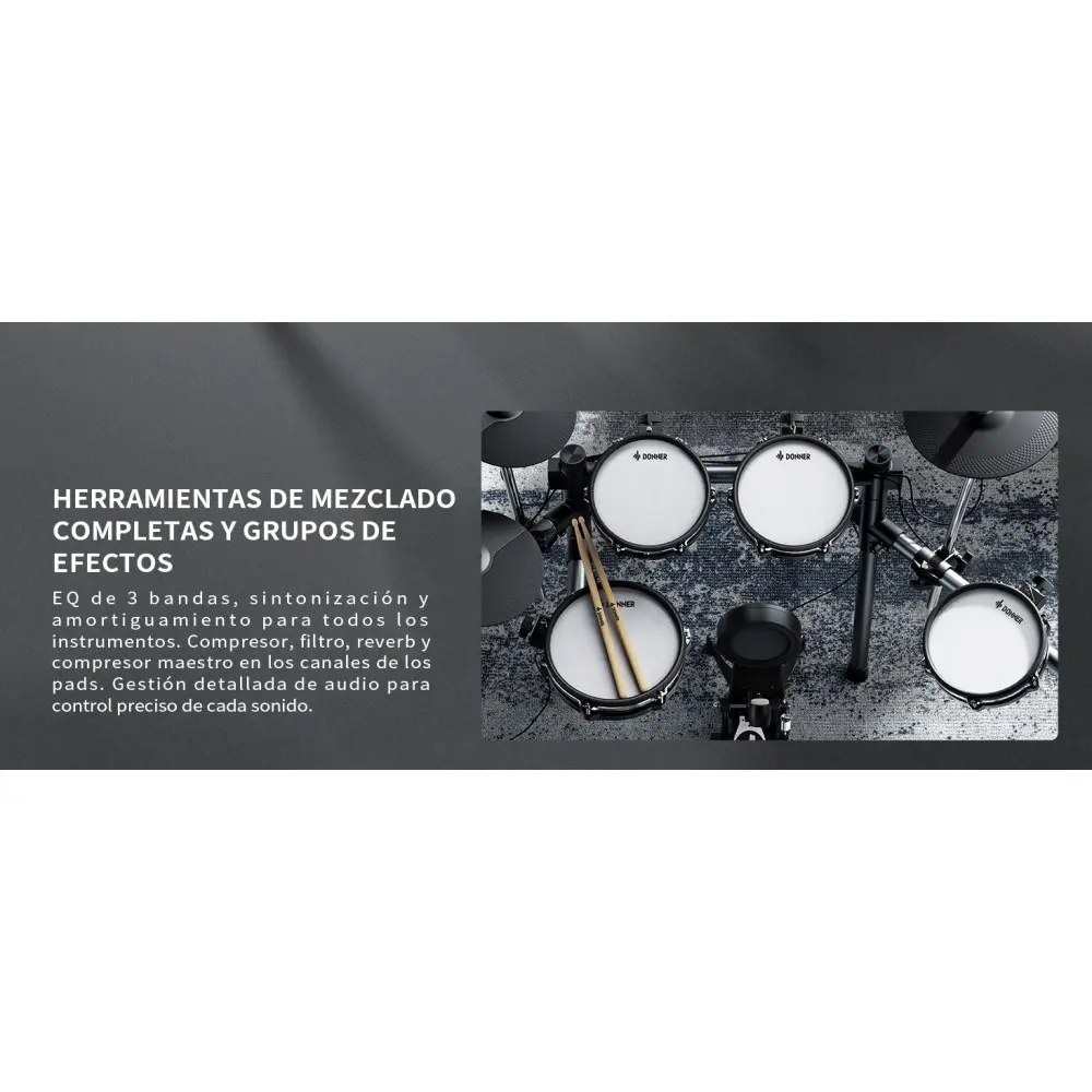 Bateria Electronica 5 Cuerpos Mesh Donner EC6983
