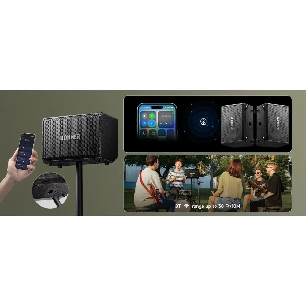 Bafle Activo 8" Tipo HeadRush 300W Bluetooth Donner EC7046