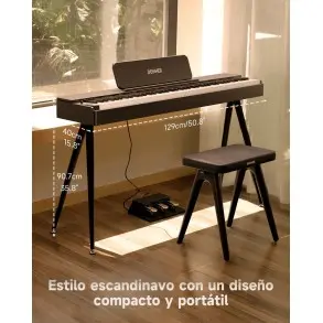 Piano Digital 88 Teclas Negro Donner EC7134