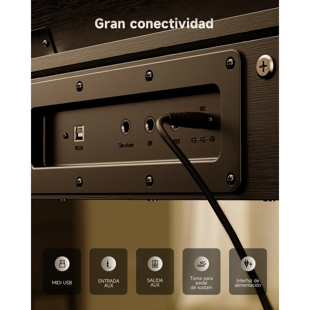 Piano Digital 88 Teclas Negro Donner EC7134