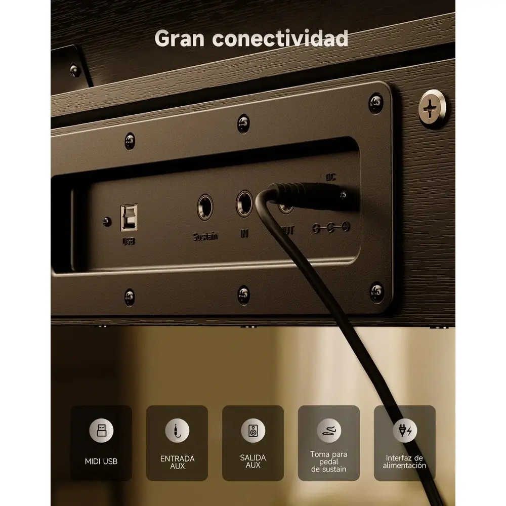 Piano Digital 88 Teclas Negro Donner EC7134