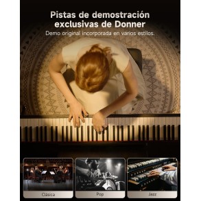 Piano Digital 88 Teclas Negro Donner EC7134