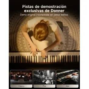 Piano Digital 88 Teclas Negro Donner EC7134