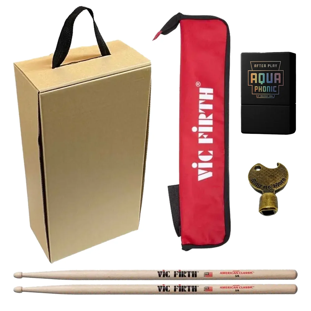 Box Drum Palos 5A + Funda + Perfume + Llave de Afinar 3 en 1