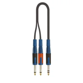 Cable Plug TRS a 2 Plug TS Mono 2 Metros Quik Lok RKSA/100-2