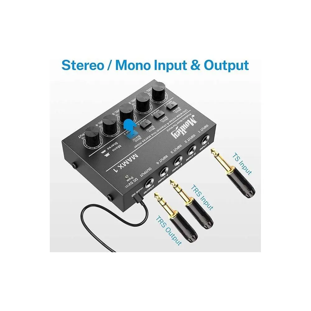Mixer de Audio 4 Canales Stereo Donner MKO105
