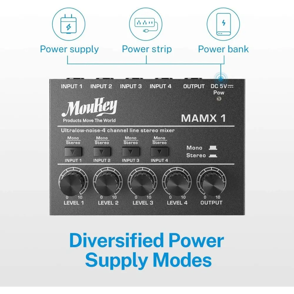 Mixer de Audio 4 Canales Stereo Donner MKO105