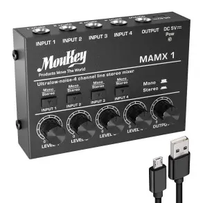 Mixer de Audio 4 Canales Stereo Donner MKO105