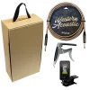 Box Regalo Guitarra Acustica 1 Afinador Recargable + Cable + Capodastro
