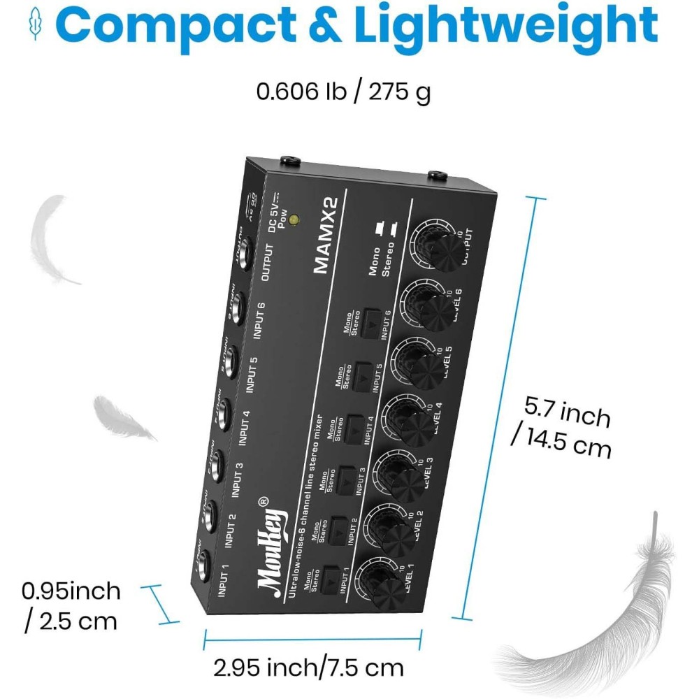 Mixer de Audio 6 Canales Donner MKO149