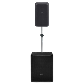 Sistema PA Activo Samson Sub 18" y Bafle 15" con Pole Mount